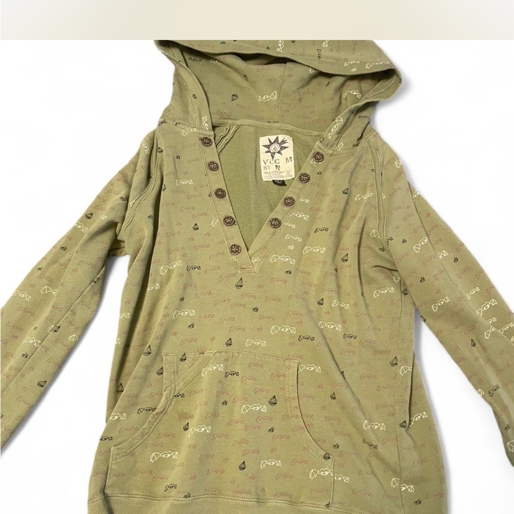 Olive Green Hooded Sweatshirt